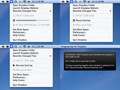 Dropbox progress bar concept concept dropbox mac progress ui
