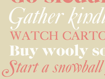 Xmas To-dos caslon typecast