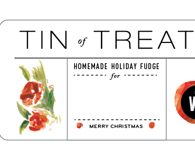 Tin of Treats christmas flowers holiday illustration typography