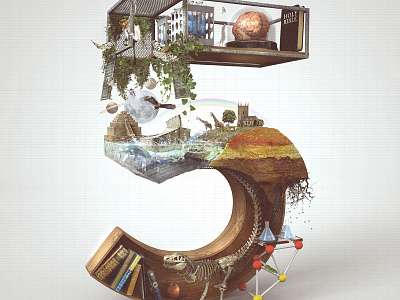 5 Illustration 3d c4d creation evolution illustration magazine cover photoshop typography