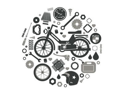 Moped Love illustration