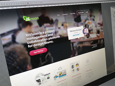 InVision clean design focus lab web design