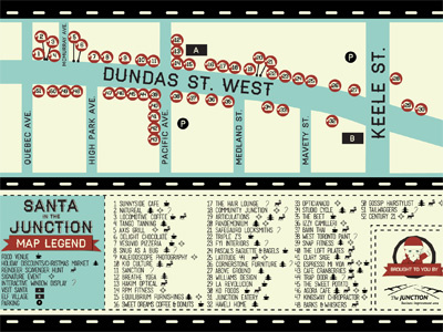 Santa in the Junction Postcard Map events holidays map postcard