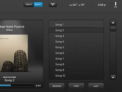 iPad Mini Control Center app blue center control controls gui home indicators ipad mini player scrolling songs texture ui user interface