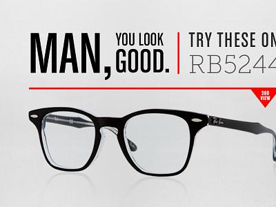 Hey Good Lookin'. app black condensed glasses mobile red type typography