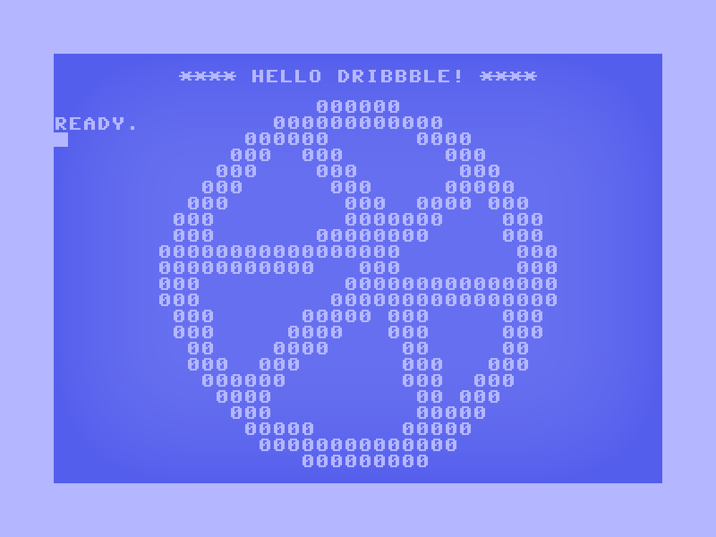 Hello dribbble! commodore dribbble hello screen