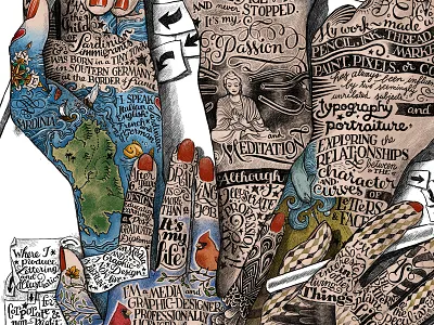 new biography / CV / About page digital hand lettering laura serra lettering tattoo typography