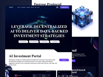 Decentralized AI Investment Platform ai analytics portal ai driven finance visuals ai powered strategies blockchain dynamic motion design finance futuristic design interactive ui investment design investment tool motion design motion graphics motion transitions professional fintech layout user interface uxui uxui design web3 ecosystem web3 innovation website