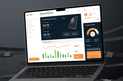 Tesla Solar - Analytics Dashboard creative dashboard graphic design product design ui uiux design user experience user interface ux