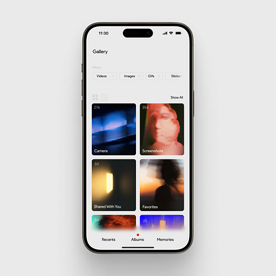 Minimal Gallery App Concept appdesign ui uiux design ux webdesign