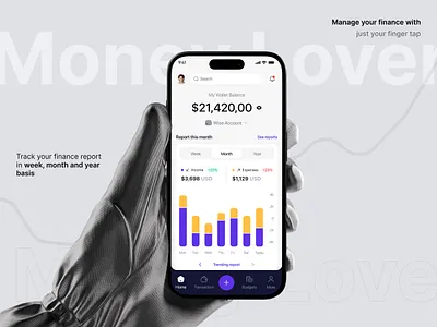 Money Lover - Finance Mobile App app design b2c bank clean design filllo filllodesign finance fintech minimalistic mobile app saas tracking app transaction uiux