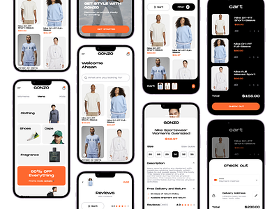 Gonzo E-commerce App app design branding fashion app mobile app uidesign uiux ux