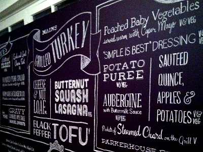 Thanksgiving Chalkboard Menu chalk chalkboard feast hand type holidays party thanksgiving turkey typography