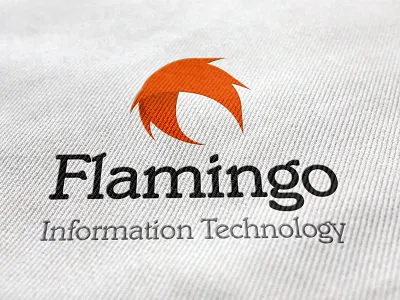 Flamingo IT logo design design information tech it logo