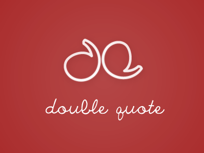 Double Quote Blog Logo clean design heytomsmith logo minimal red vector white