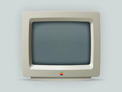 Vector old beige monitor created in Photoshop cs6 monitor old photoshop vector