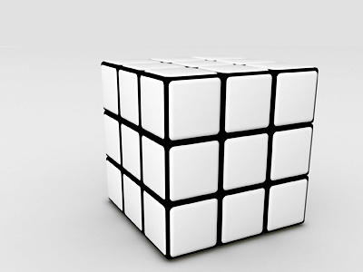 White Rubik cube 3d cube game logical puzzle rubik solved square unreal