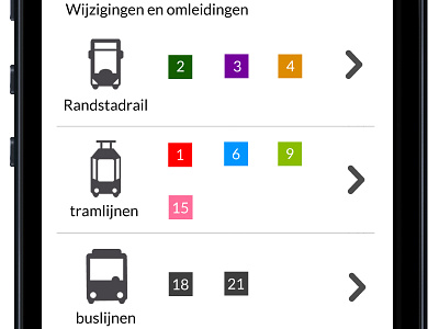 Improved changes and delays den haag haagse tram maatschapij htm.net public transport redesign responsive design the hague ui design user interface design visual design