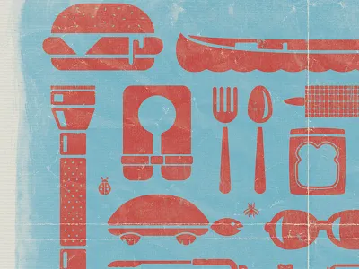 Float Trip Poster (detail) icon retro texture vintage