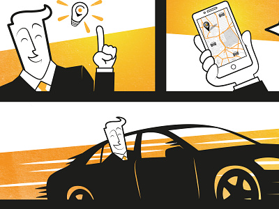 Cartoon Comic cabify cartoon comic illustration orange