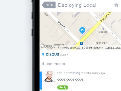 Disqus Local comments disqus interface iphone map mobile web