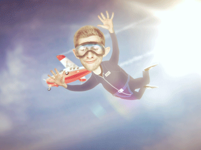 Chris Jumped Out Of A Plane animated gif