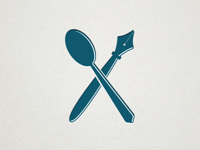 Au Buvard - Literaty Cafe (Picto) book branding café coffee drink identity ink literaty cafe logo losttype pencil spoon tea vinslev vinslëv vintage