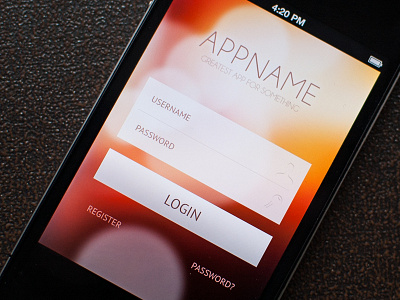 Login screen app apple application bokeh clean design ios iphone login modern screen sign sign in ui