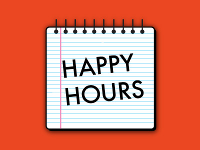 Dribbble black blue book brick draft futura happy happy hours hour hours. notebook line lines margin notepad pink red simple simplicity typography