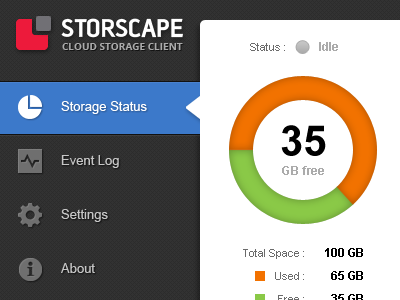 Cloud Storage Monitor app gauge monitor ui