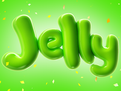 Jelly green happy jelly typo