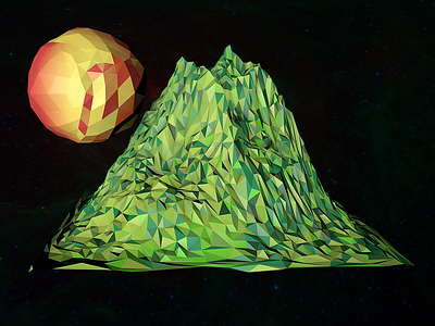 First Cinema 4d render c4d landscape low poly