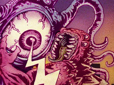 Big Monster Tussle eyeball illustration monster