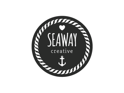 Seaway Creative anchor branding design feminine heart logo ocean rope sea