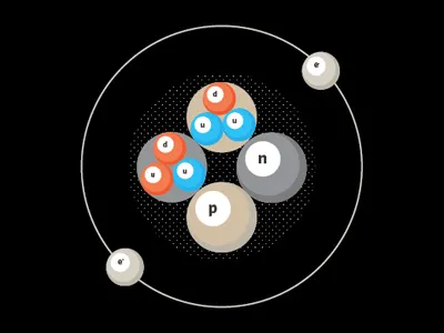 Inside Atom atom atomic billiard bohr fravilla illustration micro model nuclear nucleus orbital orbits pool scientific