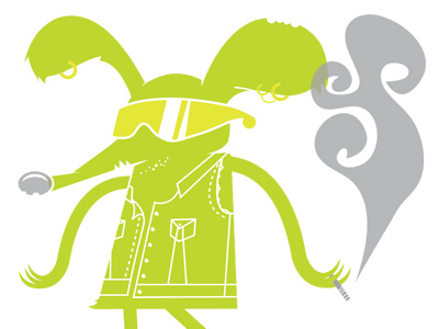 Tuff Mutt character illustration screenprint