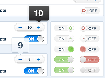 More Toggles (2x) ios ipad mobile switch toggle ui