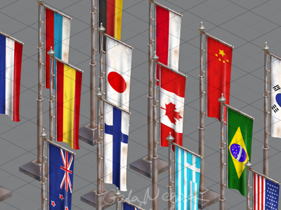 Flags fo game 2d game art building game art game design izometric