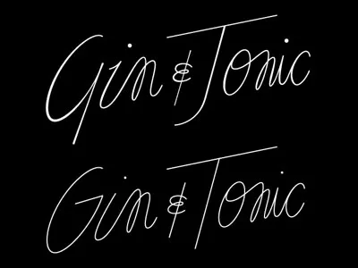 G & T black white mono weight script