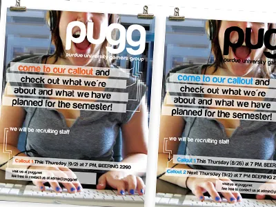 PUGG gaming marketing photography poster typography