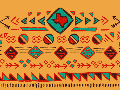 Texas stuff aztec illustration pattern tasty lick texas