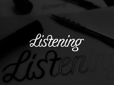 Listening branding corporate identity cursive custom type design agency font gold coast logo lettering ligature logo design matt vergotis typeface verg verg advertising