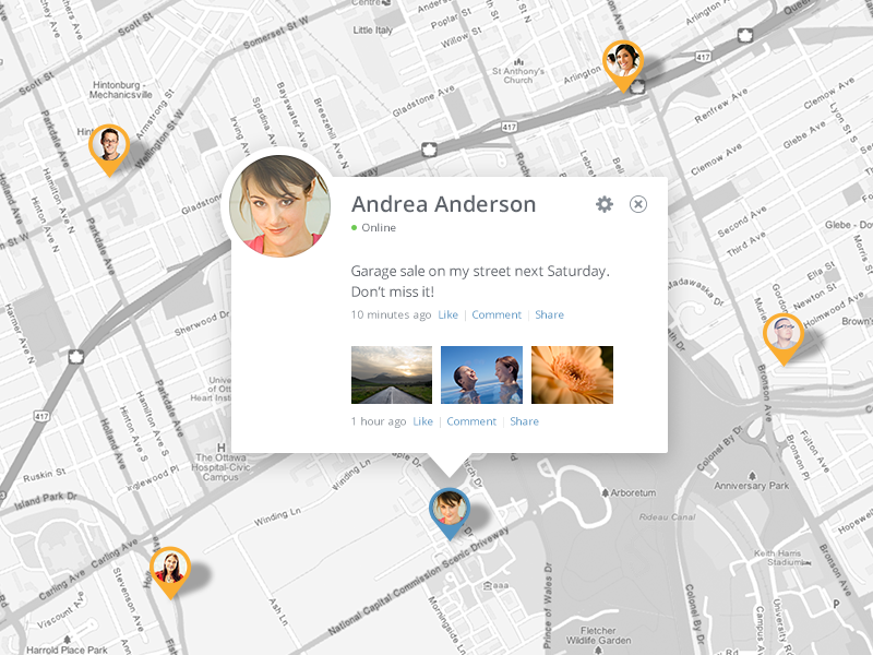 Example of Recent Updates (Map View)
