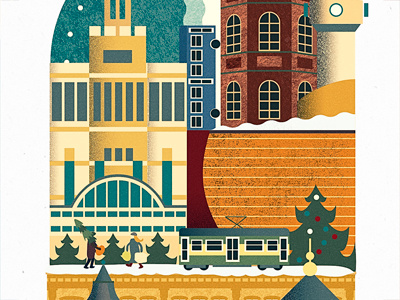 Figuring out what xmas is all about... christmas helsinki illustrator landscape photoshop