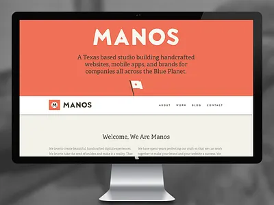 Manos Launch adelle brandon grotesque custom design flag hammer hand crafted handmade illustration launch portfolio responsive saw texas tools web website