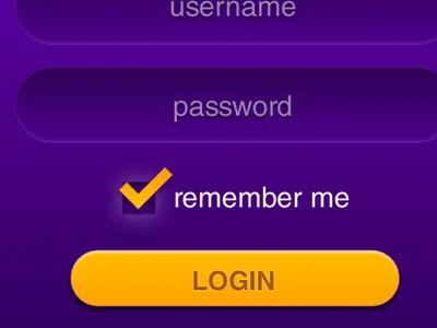 Log-in window android design icon ios login purple ui yellow
