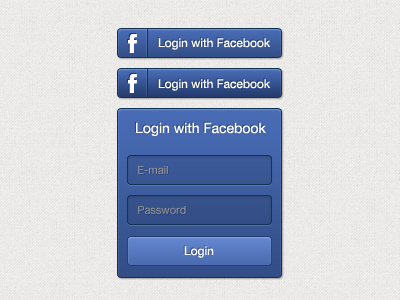 Facebook Button with Login Form button facebook fb form ui ux