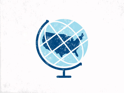 Globe - US blue globe infographic screen print texture usa vector