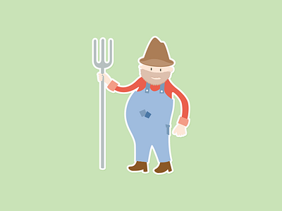 Farmer border cartoon dell farmer farmer in the dell illustration outline pitchfork