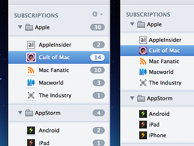 Caffeinated's new spacious sidebar interface mac osx software